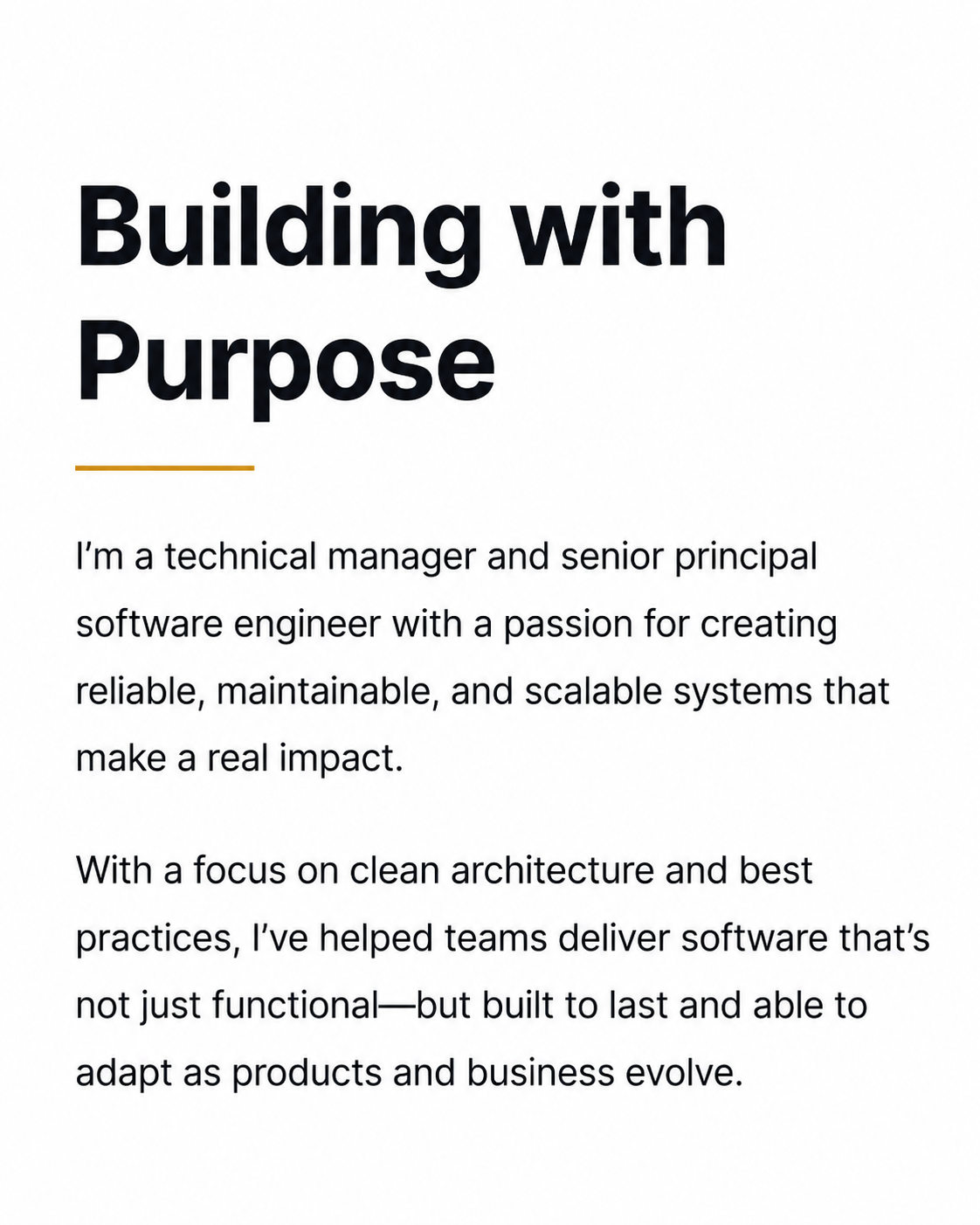 Building with Purpose